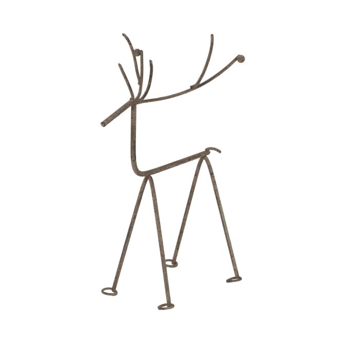 Rusto Metal Reindeer On Stand - Medium