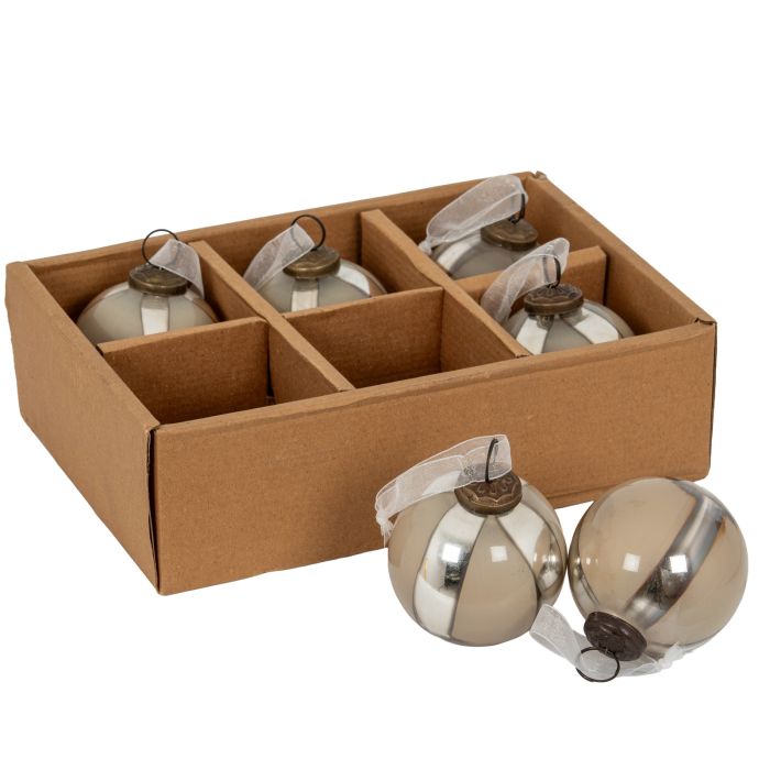 Silver Ombro Baubles - Set of 6