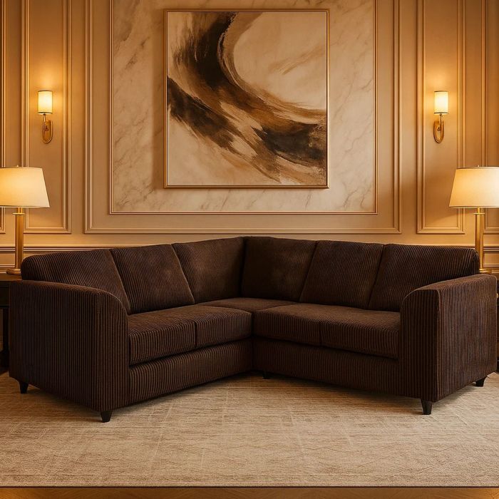 Jamba Full Back Jumbo Cord Corner Sofa - Chocolate