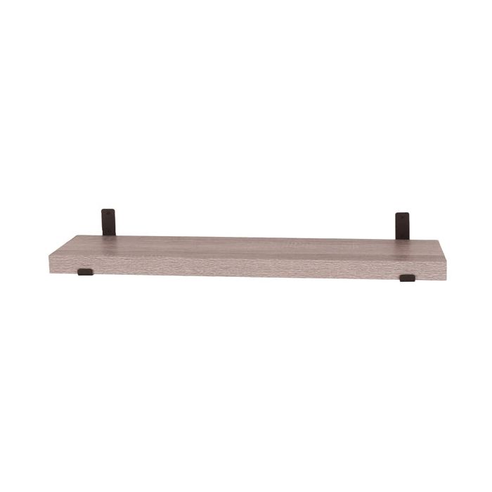 Livia Chunky Wall Shelf with Brackets - Grey Oak