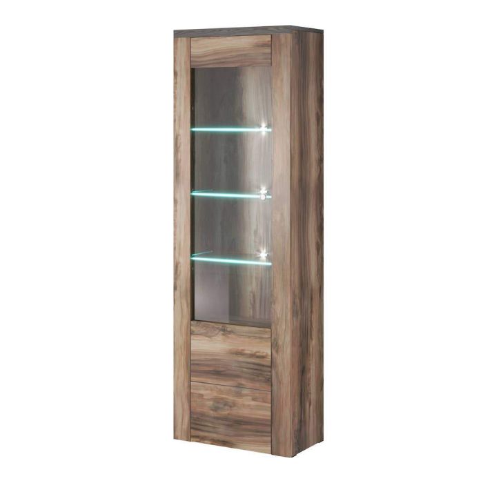 Rainbow 05 Tall Display Cabinet - Oak Satin