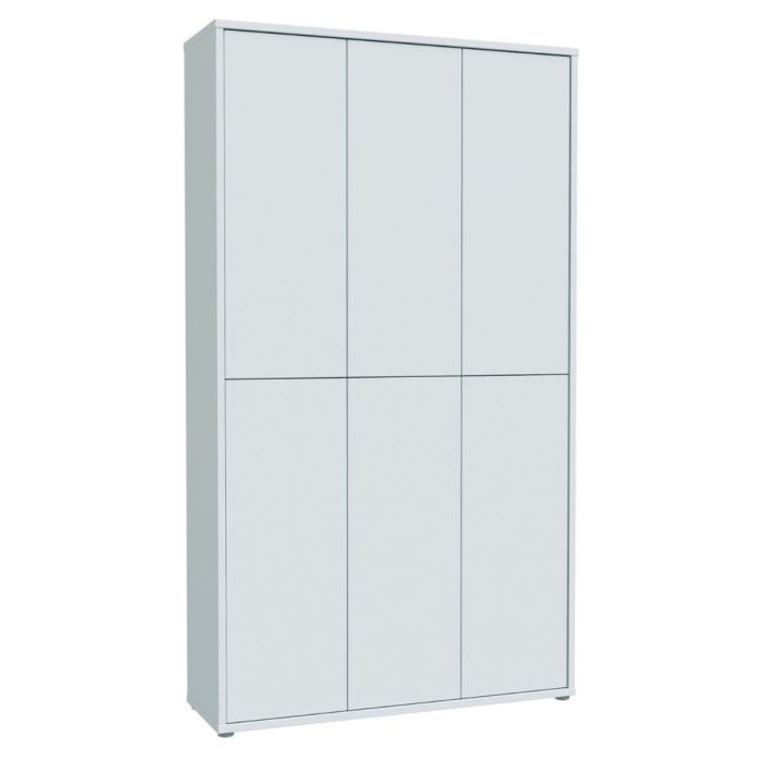 SOLARA Tall Shoe Cabinet with 6 Push to Open Doors - Light Grey