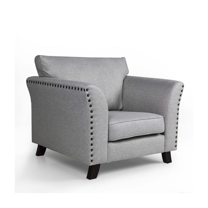Riviera Chic 1 Seater Fabric Sofa - Grey