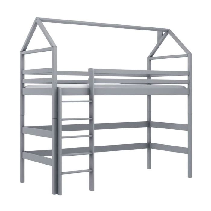 Ajax Siena Wooden Loft Bed with Foam Mattress - Grey