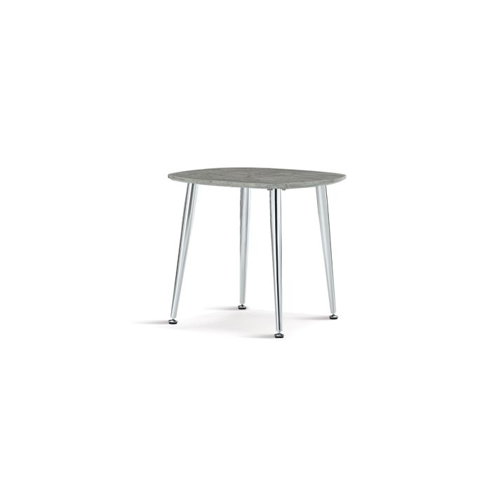 Winslow Elegance Stone Effect SIde Lamp Table with Contemporary Chrome Legs