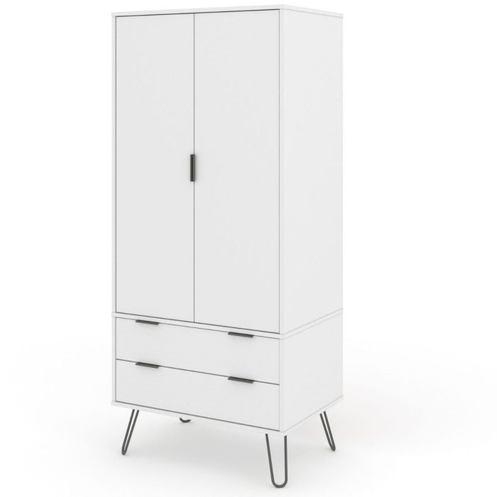 Augusta White 2 Door 2 Drawer Wardrobe