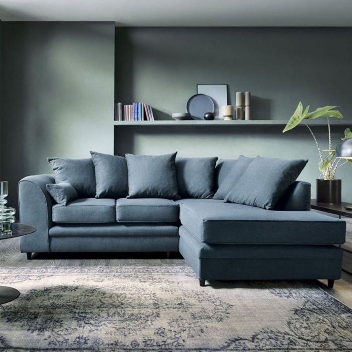 CHARMAINE Corner Sofa - Right Arm Teal