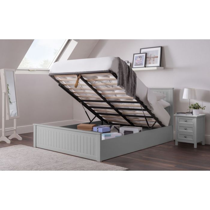 Maine Ottoman Kingsize Bed - Dove Grey