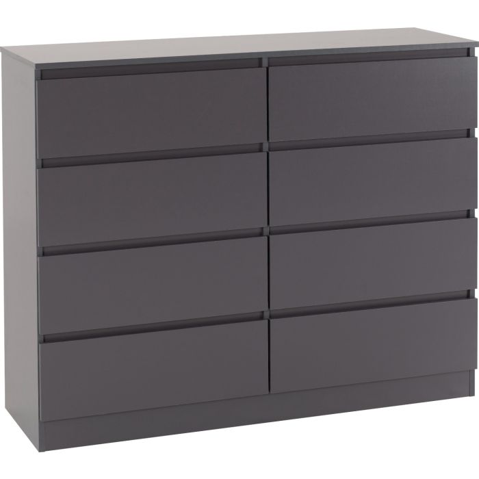 Grey Chest of Drawers - MALDEN Large Chest 8 Drawers Double Chest