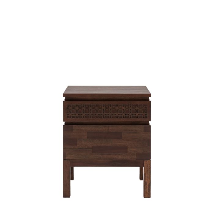 ASHWELL 2 Drawer Bedside Table - Dark Oak