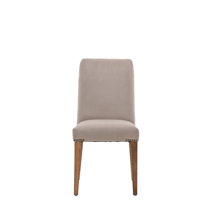ALDERLEIGH Velvet Dining Chair Dark Oak - Set of 2