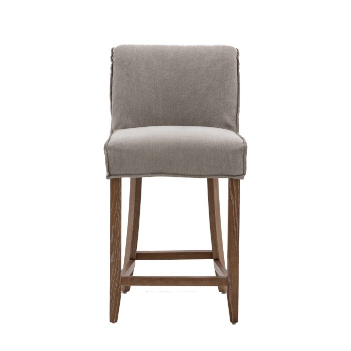 OAKWELL Linen Bar Stool Grey - Set of 2
