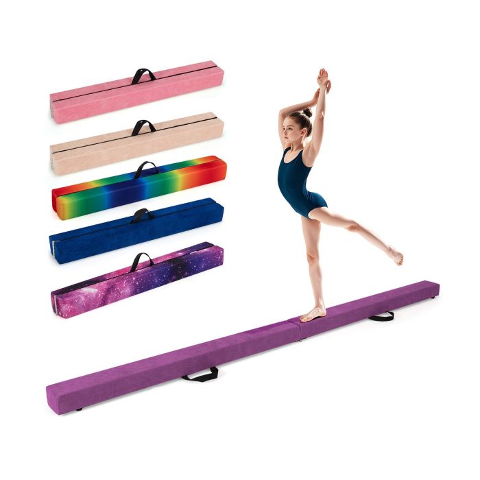 ARVENSON 8 FT Folding Gymnastic Beam with Anti-slip Base for Toddler-Purple