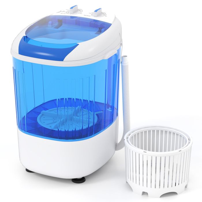AULDRIN 2.5 kg Capacity Portable Mini Washing Machine with Spin Tub and Drain Hose-Blue
