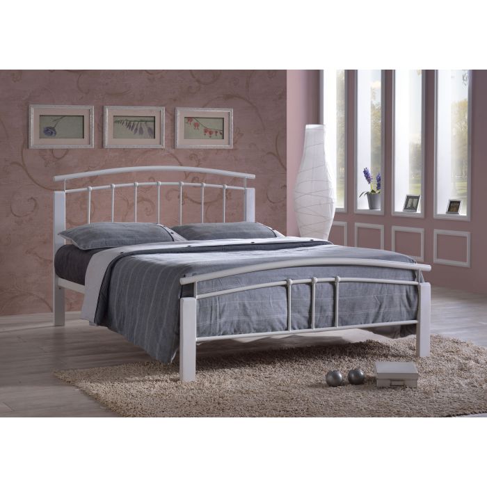 Double Bed - TETRAVON 4ft6 Metal Bed White