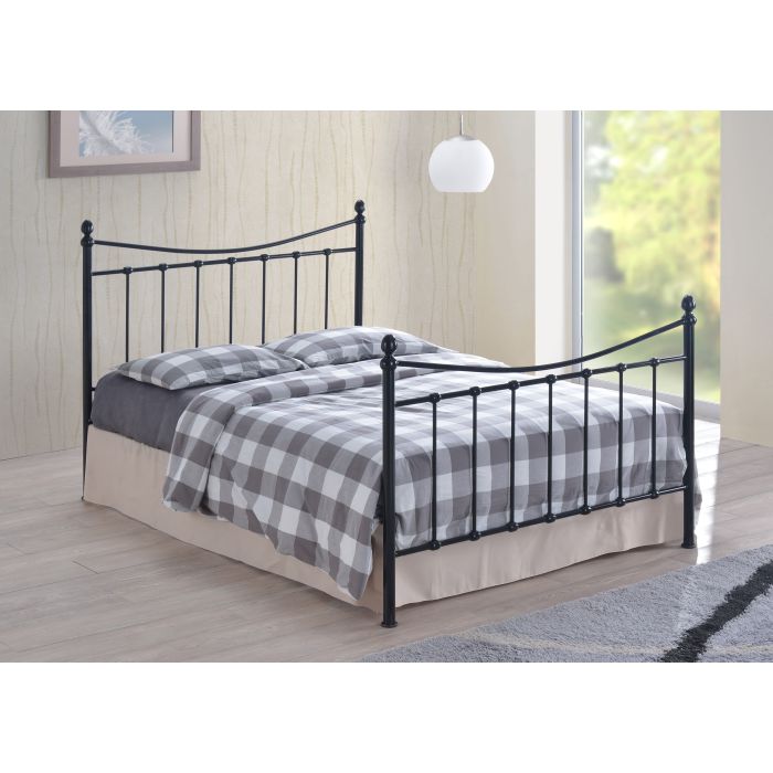 Small Double Bed - ALDERNOX 4ft Metal Bed Black