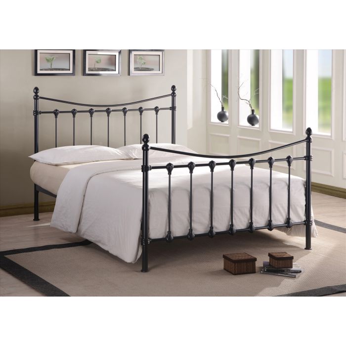 Single Bed - FLOVANA 3ft Metal Bed Black