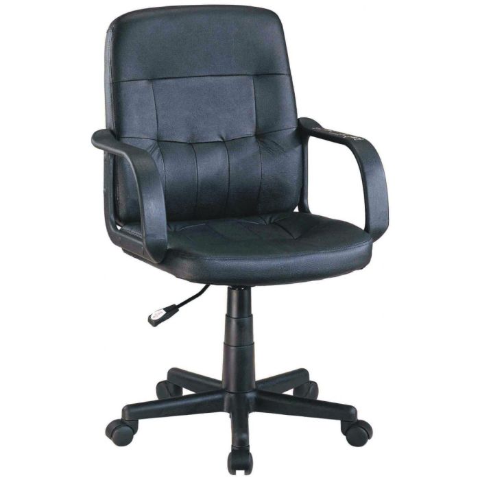 Puyallup Swivel Office Chair Comfort Stylish and Adjustable in Black Bonded Leather