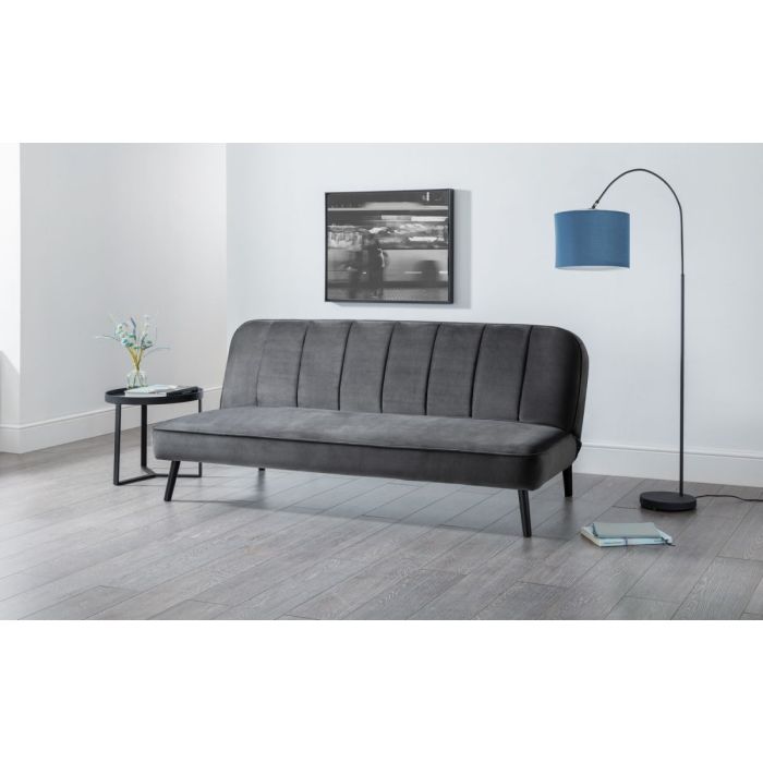 Miro Curved Back Sofa Bed - Grey Velvet