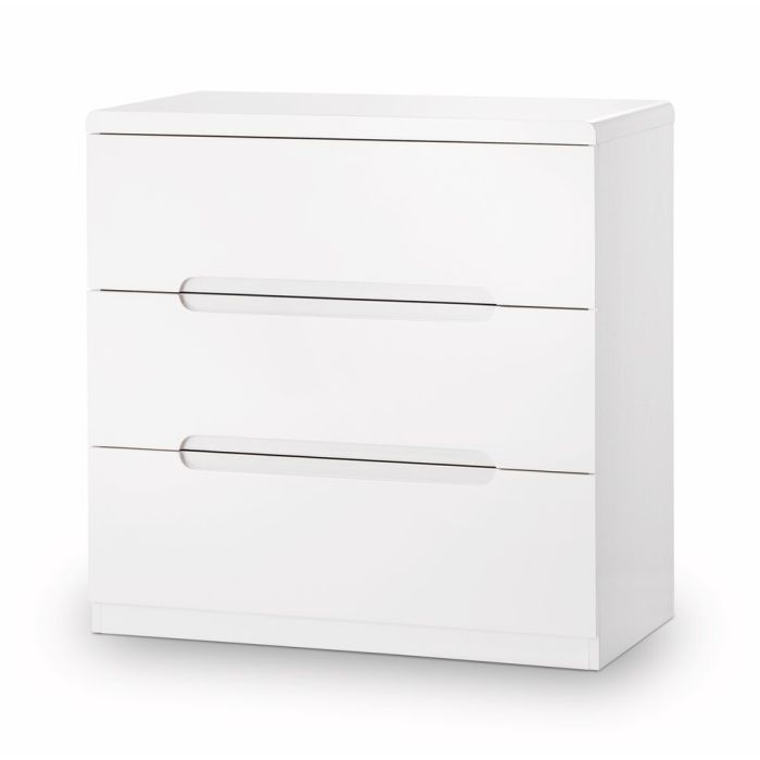 Manhattan White 3 Drawer Storage Chest - High Gloss