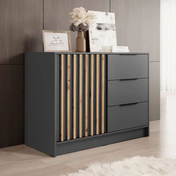 Orion Jax Sideboard with 3 Drawers and 1 Door - Graphite