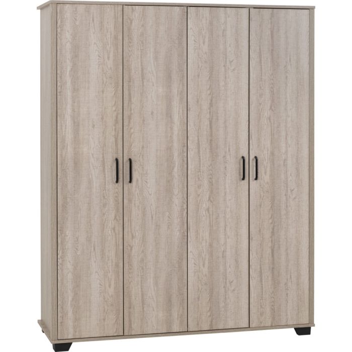 OLDBURY 4 Door Wardrobe Light Oak - 153cm