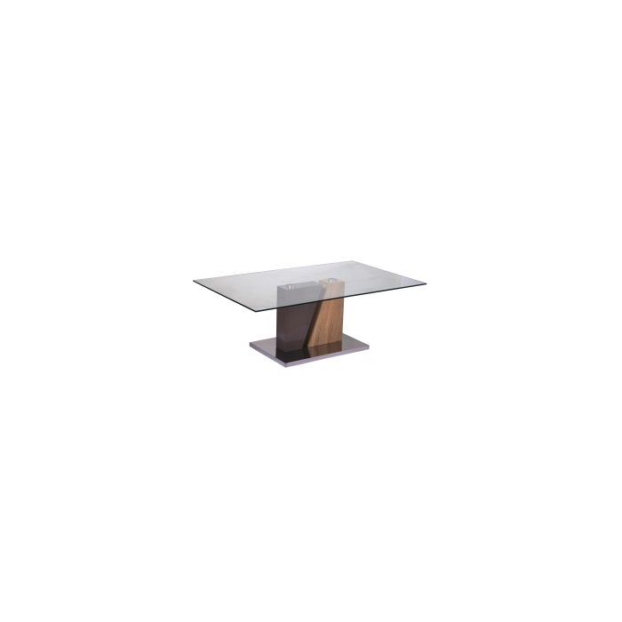 Breckenridge Collection Stylish Rectangular Glass Coffee Table with Glass Top for Modern Living