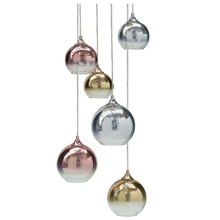 6 Light Glass Pendant Lamp Multicolour TOOMA