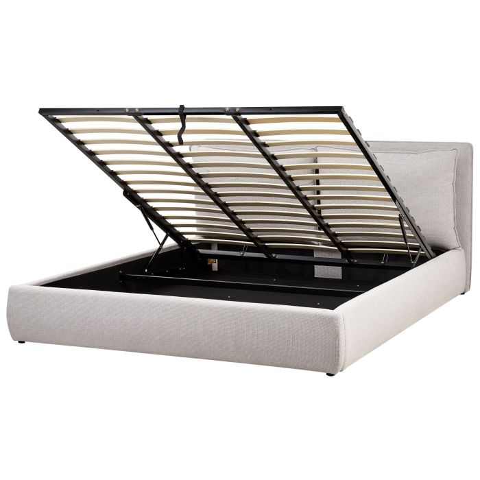 BAJONA Ottoman Bedframe Fabric 180 x 200cm EU Super Kingsize Bed Light Grey