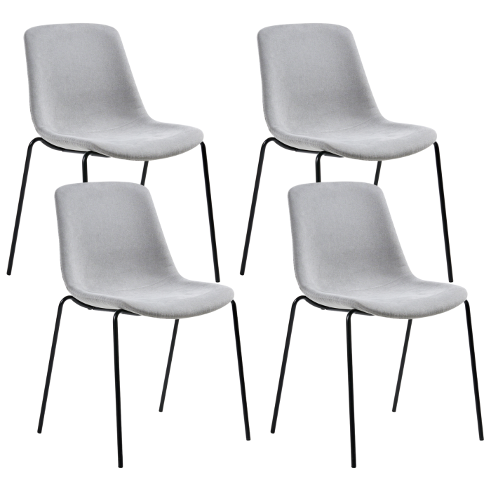 ISLATHOR Fabric Dining Chair Set of 4 - Grey