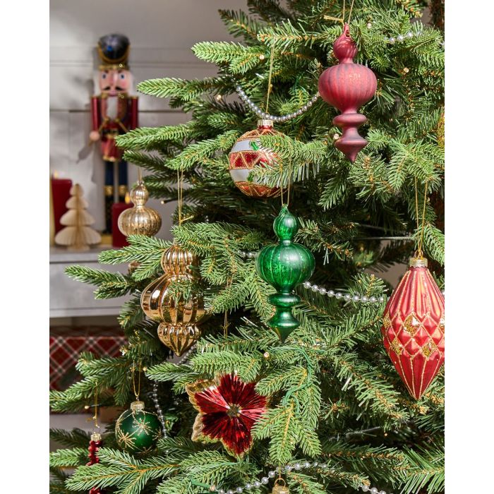 TWINKLON Decor Glass Christmas Baubles Set of 70 - Red & Green