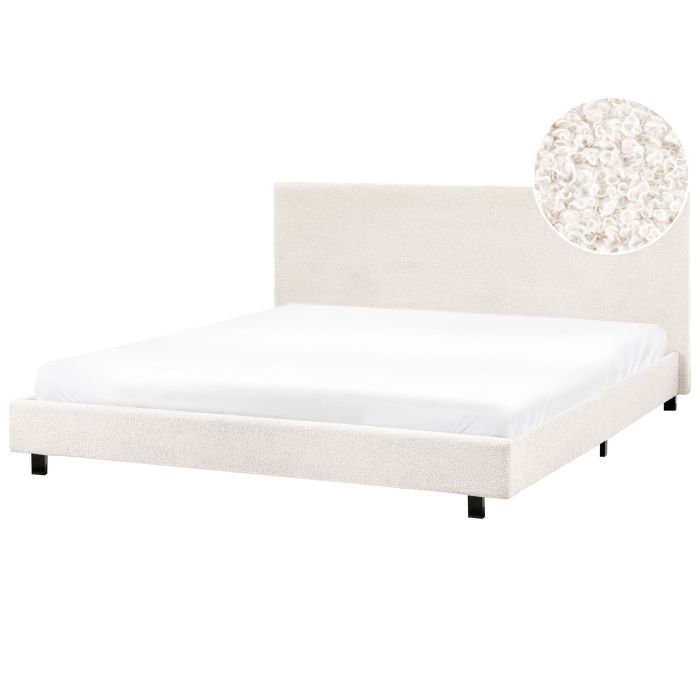 AIBL Bed Boucle 180 x 200 cm (EU Super King) Off-White