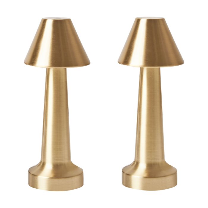 Set of 2 Wireless LED Table Lamp JOANES With Dimmer Metal Gold
