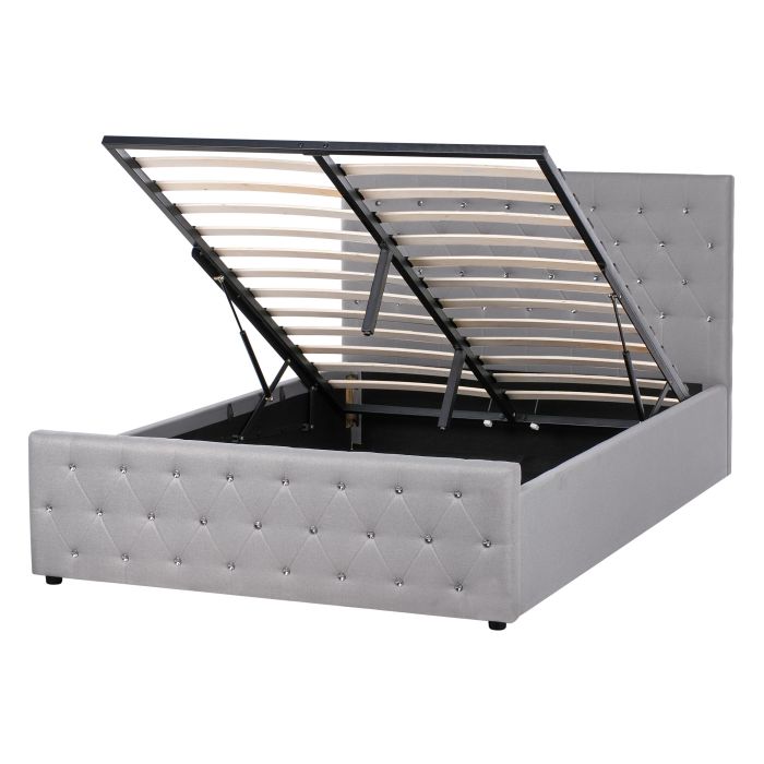 AEIMNS Ottoman Bed Fabric 140 x 200 cm (EU Double) Light Grey