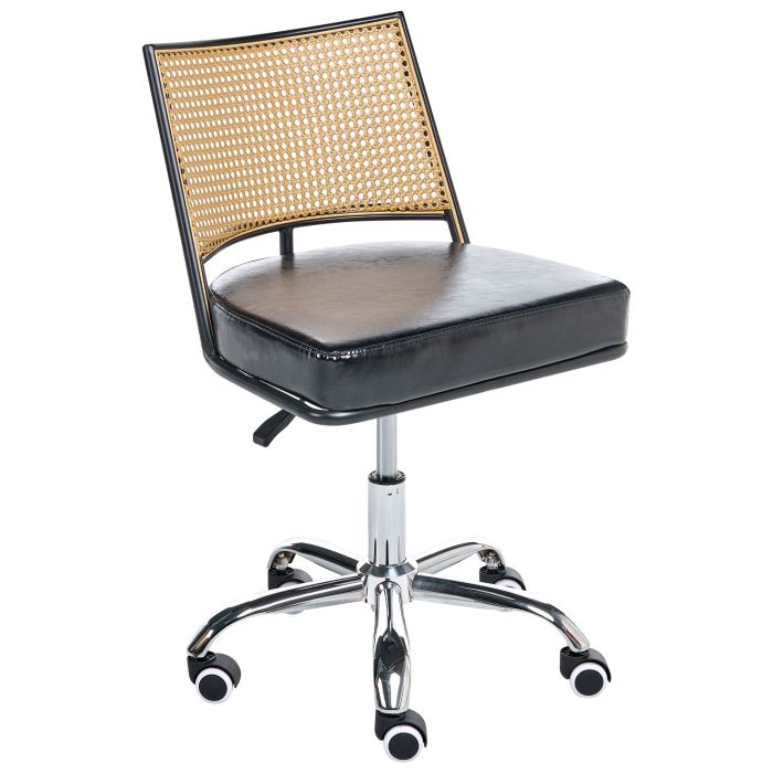 LARCHFORD Faux Leather Office Desk Chair - Black