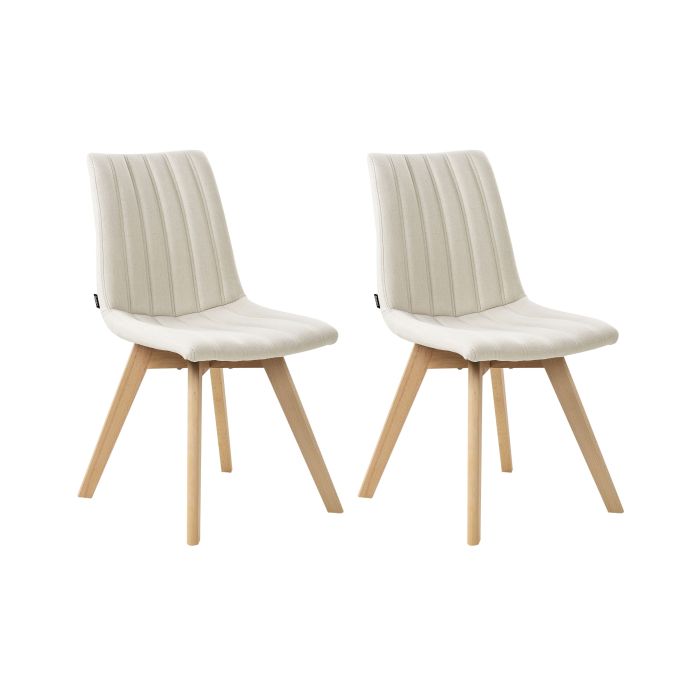 Set of 2 Dining Chairs CALGARY Fabric Off-White