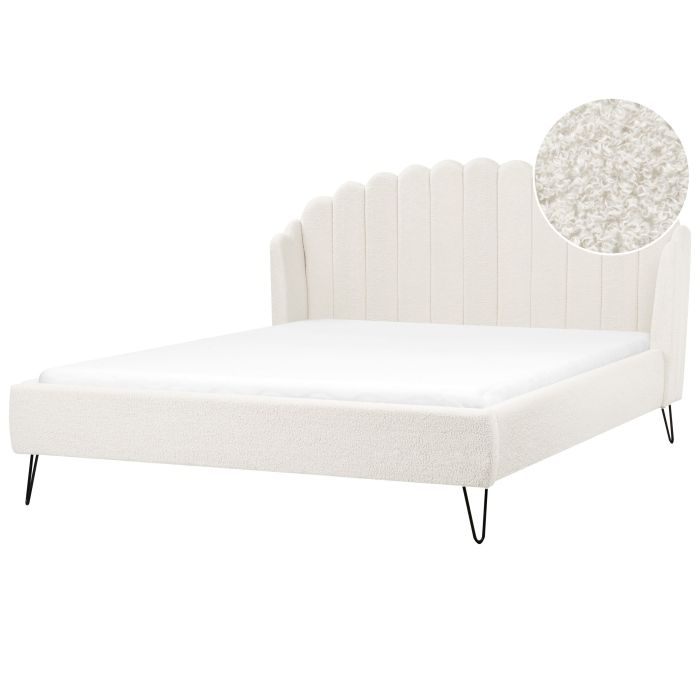 AMLI Bedframe Boucle 180 x 200cm EU Super Kingsize Bed Off-White