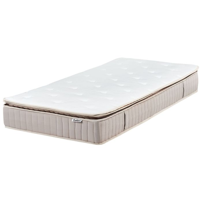 DELICE Latex Pocket Spring Mattress Medium 90 x 200cm EU Single - White with Beige