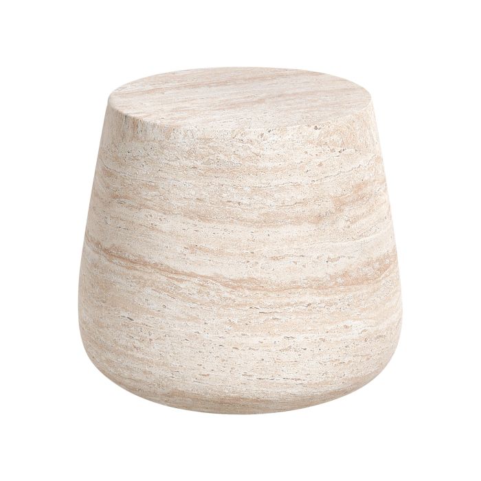 CRESWELLON Side Table Travertine Effect - Beige