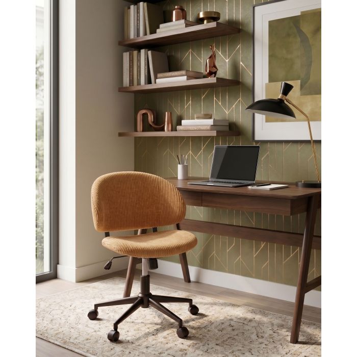 KASERO Corduroy Office Chair - Orange