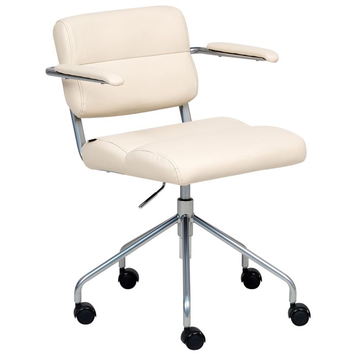 KENDALWICK Faux Leather Office Desk Chair - White