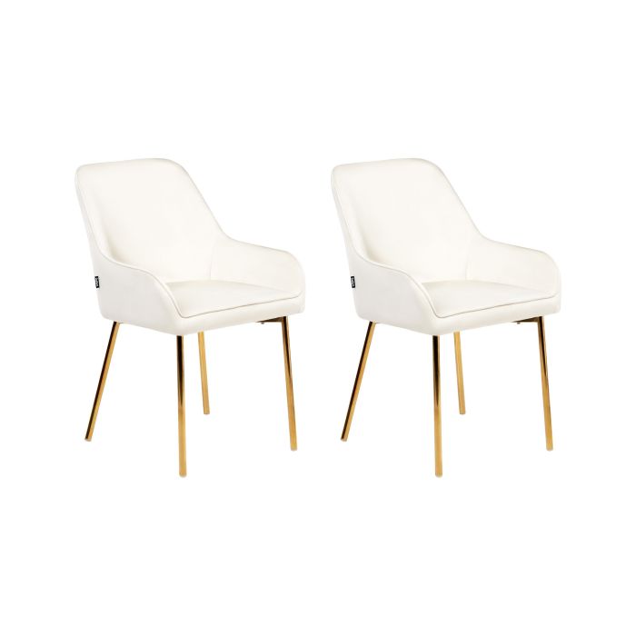 Set of 2 Dining Chairs LOVERNA Velvet Off-White