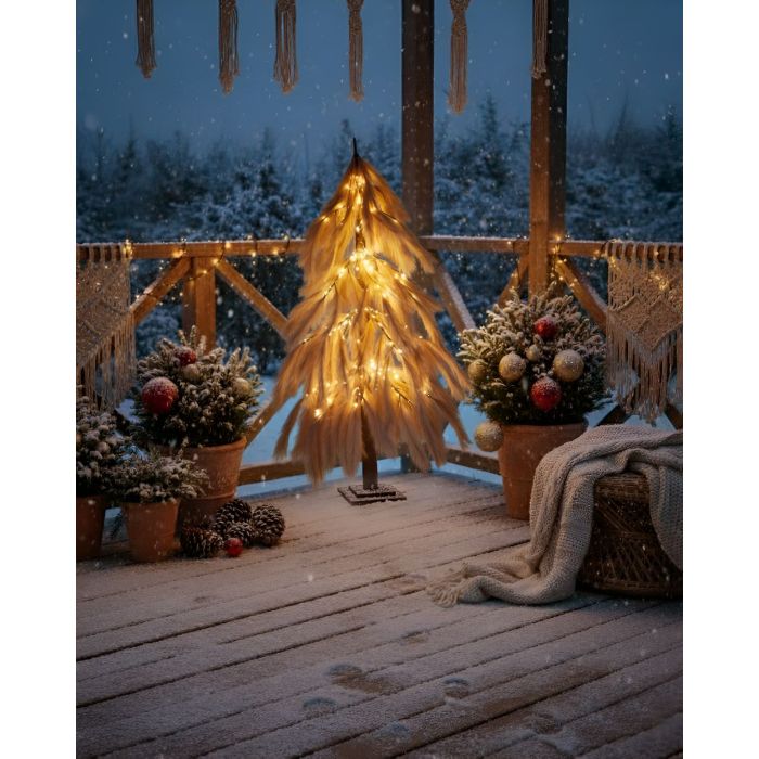 BIFROSTA Artificial Christmas Tree LED Decoration 123cm - Beige