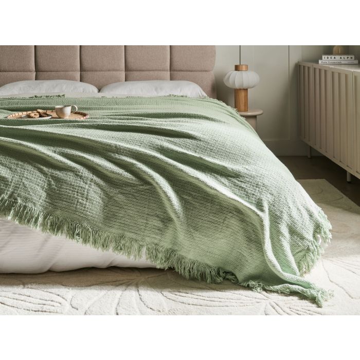 BOZEXI Cotton Bedspread - Green, 220cm
