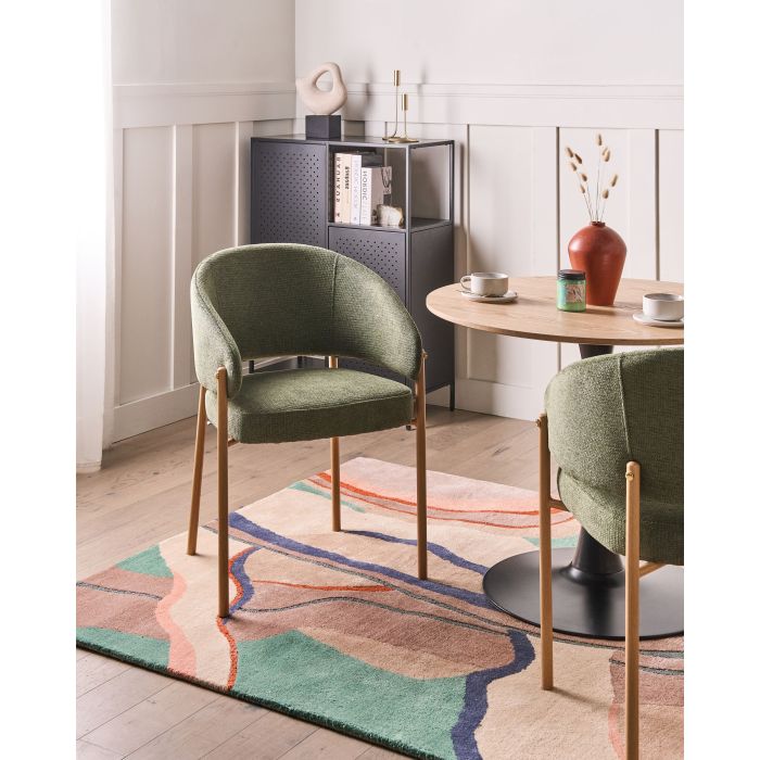 DEDAXA Fabric Dining Chairs Set of 2 - Green