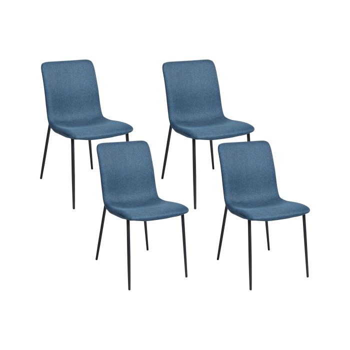 Set of 4 Dining Chairs GLENDIVE Dark Blue