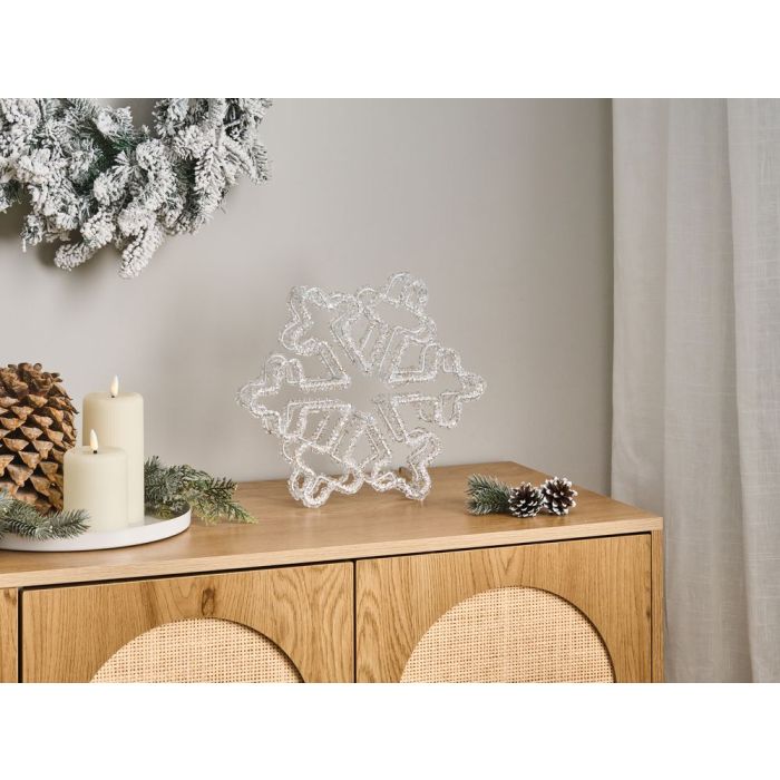 SILVERON Lighting LED Acrylic Garden Christmas Snowflake Decoration - White