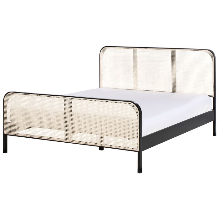 NOARON Bed Pine Wood 160 x 200 cm (EU King Size) Black