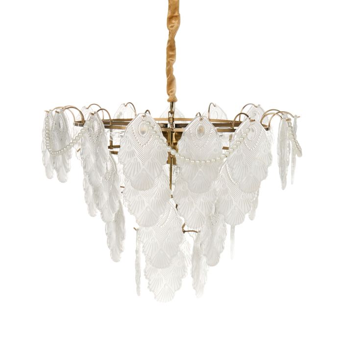 STAUNLEIGH Glass Chandelier - Brass