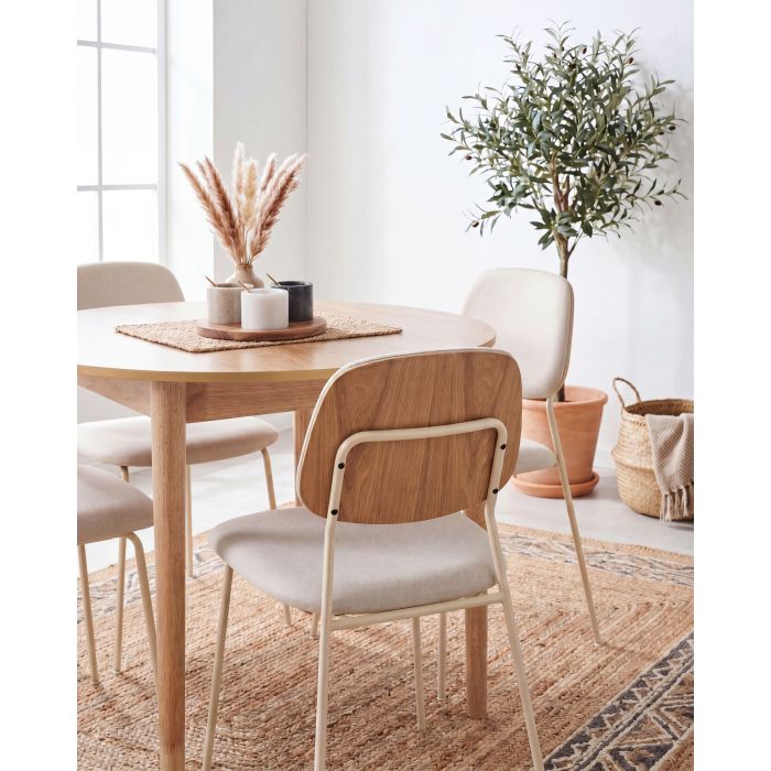 ARLINGTON Fabric Dining Chairs Set of 4 - Off White